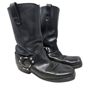 Durango 8EE Black Leather Harness Western Boot Biker Moto Goth Oil Resistant